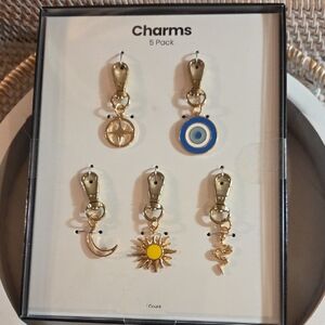 Gold  Bag Charms Set - 5 Pack